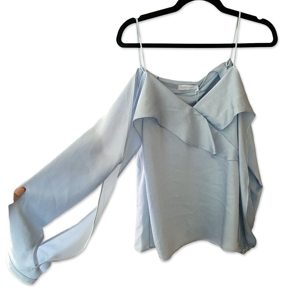 Jonathan Simkhai Light Blue Ruffle Blouse - Picture 11 of 16